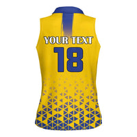 Custom Sweden Football Women Sleeveless Polo Shirt Sveriges herrlandslag i fotboll