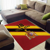 Custom Spain Football Area Rug Come On La Roja Sporty Style