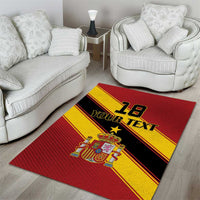 Custom Spain Football Area Rug Come On La Roja Sporty Style