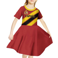 Custom Spain Football Kid Short Sleeve Dress Come On La Roja Sporty Style