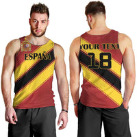 Custom Spain Football Men Tank Top Come On La Roja Sporty Style