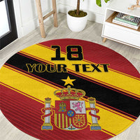 Custom Spain Football Round Carpet Come On La Roja Sporty Style