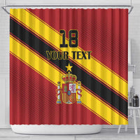 Custom Spain Football Shower Curtain Come On La Roja Sporty Style
