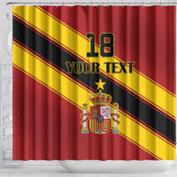 Custom Spain Football Shower Curtain Come On La Roja Sporty Style