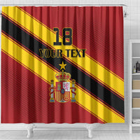 Custom Spain Football Shower Curtain Come On La Roja Sporty Style