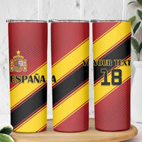 Custom Spain Football Skinny Tumbler Come On La Roja Sporty Style