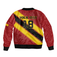 Custom Spain Football Sleeve Zip Bomber Jacket Come On La Roja Sporty Style