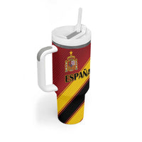 Custom Spain Football Tumbler With Handle Come On La Roja Sporty Style