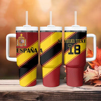 Custom Spain Football Tumbler With Handle Come On La Roja Sporty Style