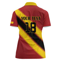 Custom Spain Football Women Polo Shirt Come On La Roja Sporty Style