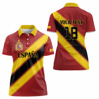 Custom Spain Football Women Polo Shirt Come On La Roja Sporty Style