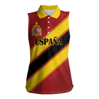 Custom Spain Football Women Sleeveless Polo Shirt Come On La Roja Sporty Style