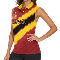 Custom Spain Football Women Sleeveless Polo Shirt Come On La Roja Sporty Style