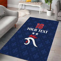 Custom France Football Area Rug Les Bleus French Heraldry Pattern