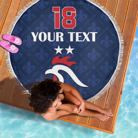 Custom France Football Beach Blanket Les Bleus French Heraldry Pattern