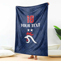 Custom France Football Blanket Les Bleus French Heraldry Pattern