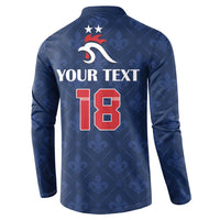Custom France Football Button Sweatshirt Les Bleus French Heraldry Pattern