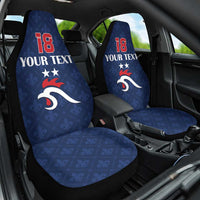 Custom France Football Car Seat Cover Les Bleus French Heraldry Pattern