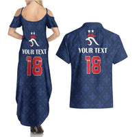 Custom France Football Couples Matching Summer Maxi Dress and Hawaiian Shirt Les Bleus French Heraldry Pattern