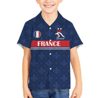 Custom France Football Family Matching Long Sleeve Bodycon Dress and Hawaiian Shirt Les Bleus French Heraldry Pattern