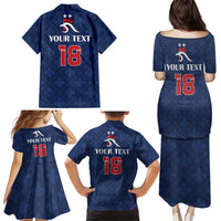 Custom France Football Family Matching Puletasi and Hawaiian Shirt Les Bleus French Heraldry Pattern