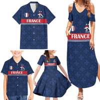 Custom France Football Family Matching Summer Maxi Dress and Hawaiian Shirt Les Bleus French Heraldry Pattern