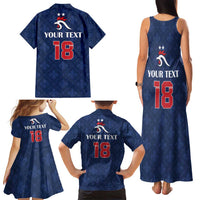 Custom France Football Family Matching Tank Maxi Dress and Hawaiian Shirt Les Bleus French Heraldry Pattern