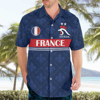 Custom France Football Hawaiian Shirt Les Bleus French Heraldry Pattern
