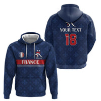 Custom France Football Hoodie Les Bleus French Heraldry Pattern