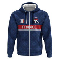 Custom France Football Hoodie Les Bleus French Heraldry Pattern