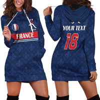 Custom France Football Hoodie Dress Les Bleus French Heraldry Pattern