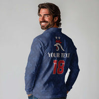 Custom France Football Long Sleeve Polo Shirt Les Bleus French Heraldry Pattern