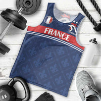 Custom France Football Men Tank Top Les Bleus French Heraldry Pattern