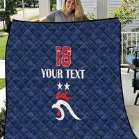 Custom France Football Quilt Les Bleus French Heraldry Pattern