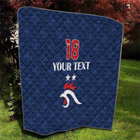 Custom France Football Quilt Les Bleus French Heraldry Pattern