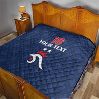 Custom France Football Quilt Les Bleus French Heraldry Pattern