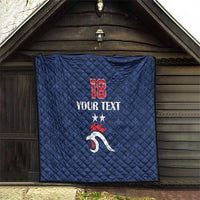 Custom France Football Quilt Les Bleus French Heraldry Pattern