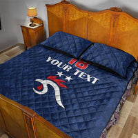 Custom France Football Quilt Bed Set Les Bleus French Heraldry Pattern