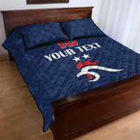Custom France Football Quilt Bed Set Les Bleus French Heraldry Pattern