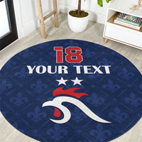 Custom France Football Round Carpet Les Bleus French Heraldry Pattern