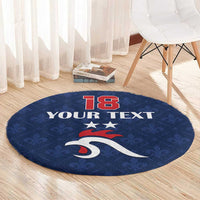 Custom France Football Round Carpet Les Bleus French Heraldry Pattern