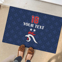Custom France Football Rubber Doormat Les Bleus French Heraldry Pattern