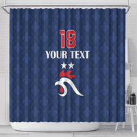 Custom France Football Shower Curtain Les Bleus French Heraldry Pattern