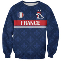 Custom France Football Sweatshirt Les Bleus French Heraldry Pattern