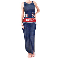 Custom France Football Tank Maxi Dress Les Bleus French Heraldry Pattern