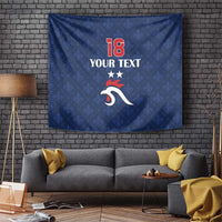 Custom France Football Tapestry Les Bleus French Heraldry Pattern