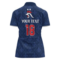 Custom France Football Women Polo Shirt Les Bleus French Heraldry Pattern