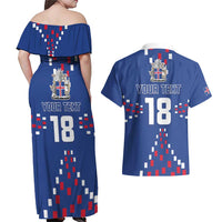 Custom Iceland Football Couples Matching Off Shoulder Maxi Dress and Hawaiian Shirt Go Champion