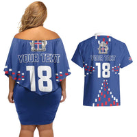 Custom Iceland Football Couples Matching Off Shoulder Short Dress and Hawaiian Shirt Go Champion