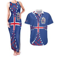 Custom Iceland Football Couples Matching Tank Maxi Dress and Hawaiian Shirt Go Champion